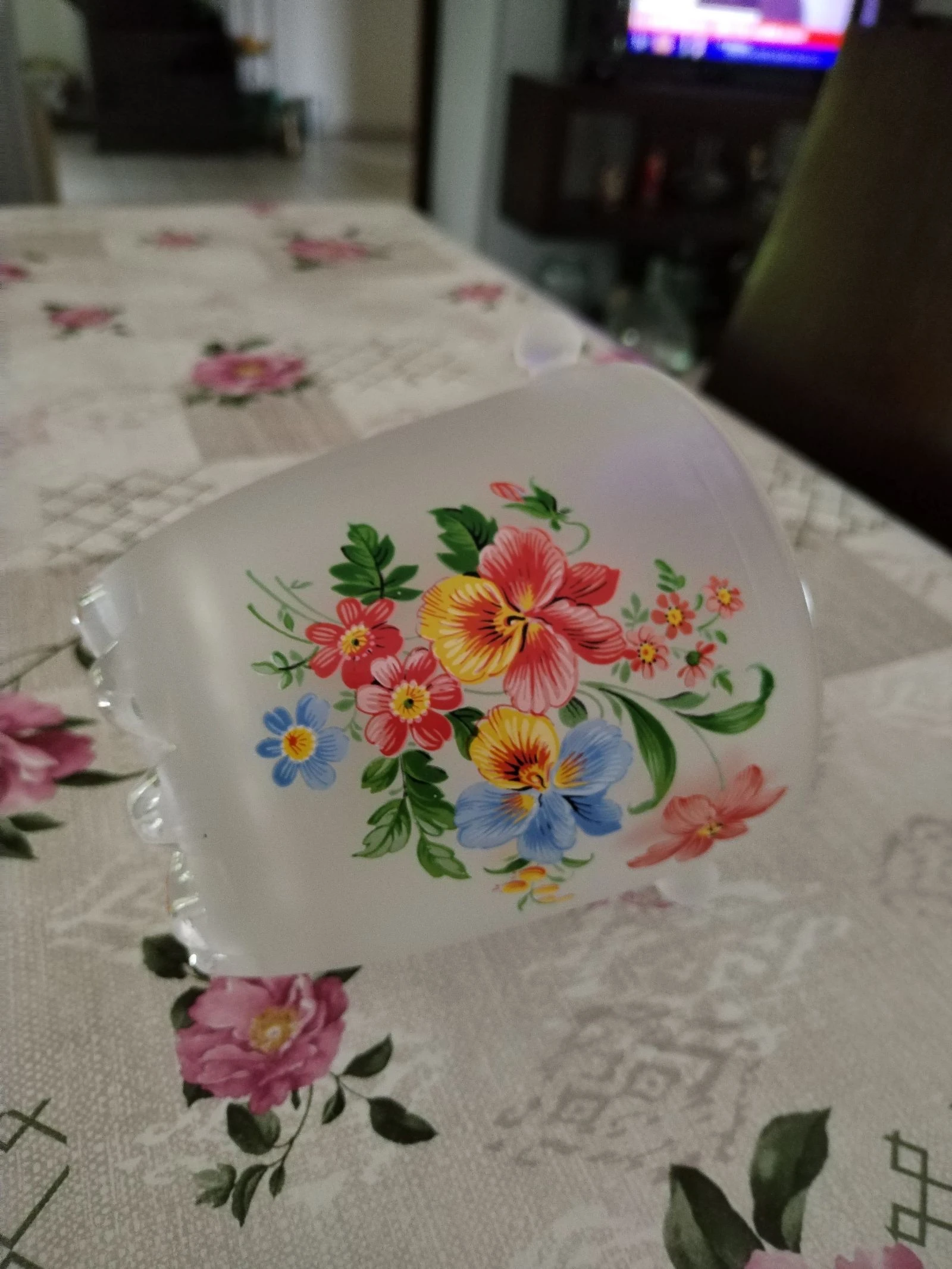Hermoso cubo para hielo vintage con decoraciones florales de campo, vidrio escarchado – photo 4